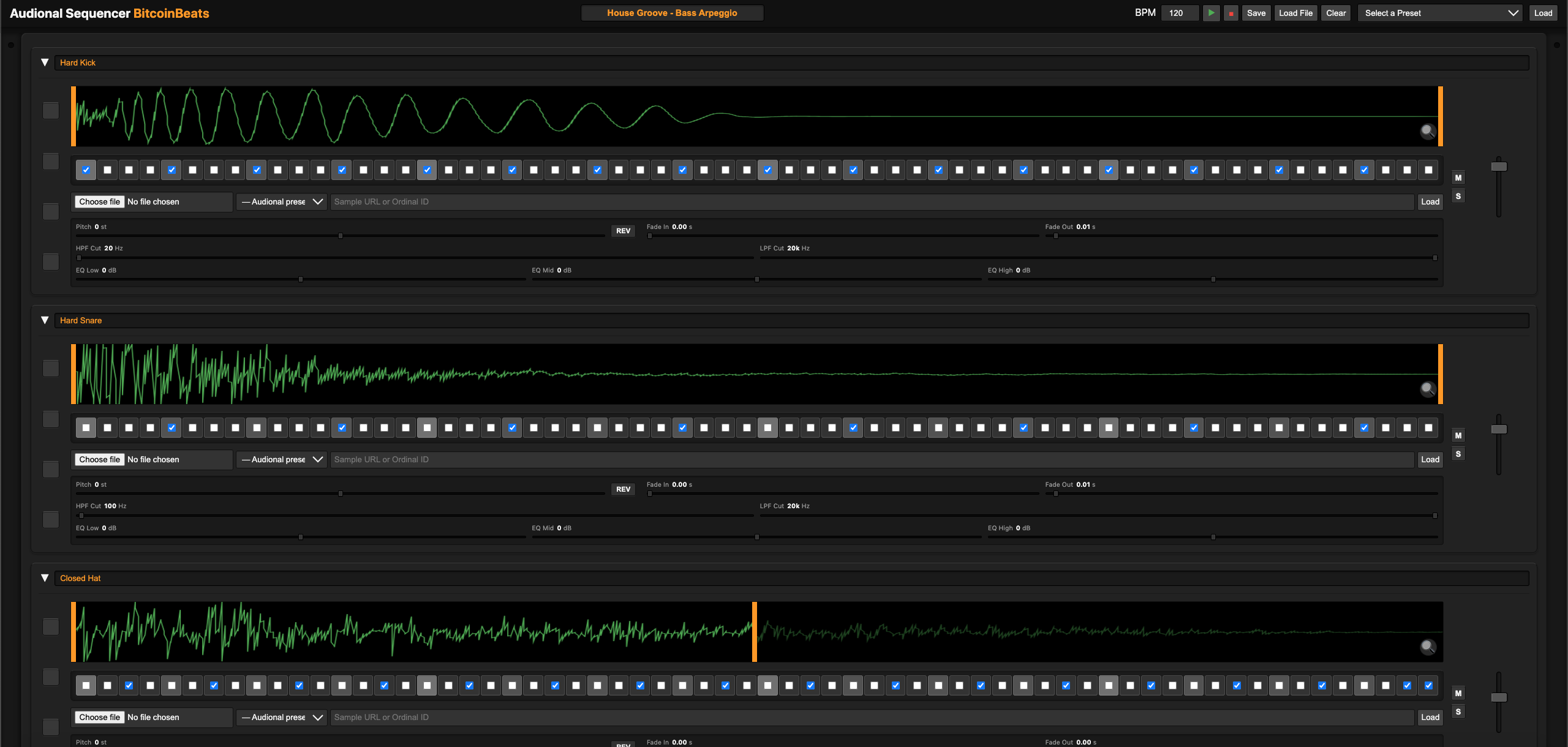 Audional Sequencer X (ASX) BitcoinBeats Preview